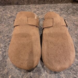 Tan Suede Mules for Women